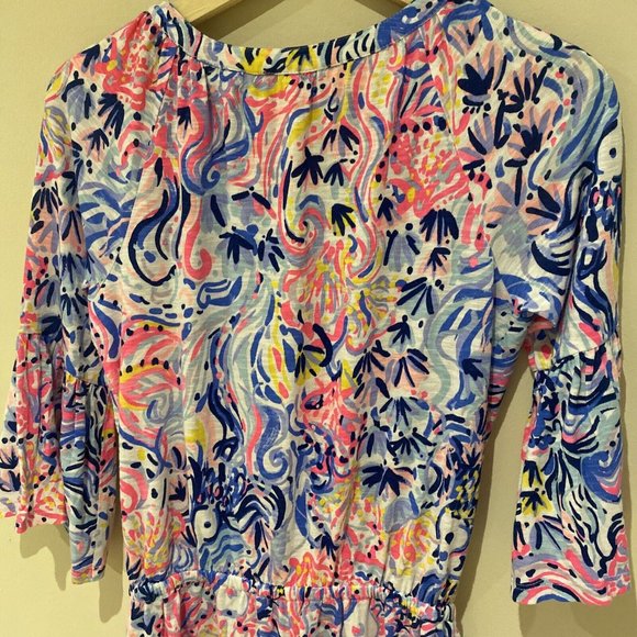 Lilly Pulitzer Bell Sleeve Romper Yellow Tassels Beachy Summer Vacation XXS - Picture 10 of 12